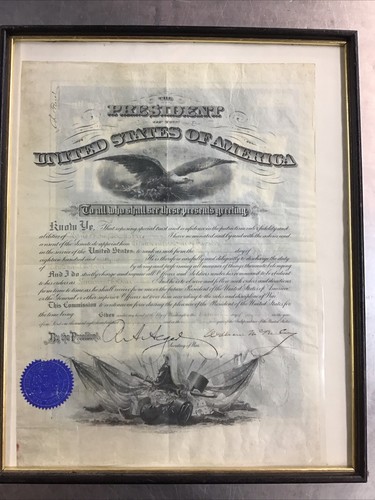 President William McKinley Signed Document - 1897