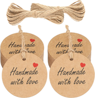 Handmade With Love GeschenkanhäNger: Rund Kraftpapier AnhäNger FüR Hochzeit 5CM