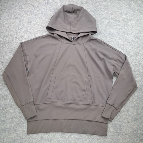 Athleta Sweatshirt Womens Medium Shale Gray Mission Hoodie Pullover Yoga Outdoor - Picture 11 of 11