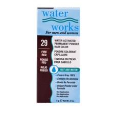 Waterworks Water Activated Permanent Powder Hair Color, 29 Fire Red 6g / 0.21 oz