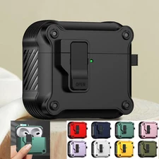 For AirPods 4th Gen 2024 3rd 2nd Gen/Pro 3 Shockproof Armor Case with Keychain
