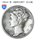 1944 S  Mercury Dime 90% SILVER Very Good (VG) *JB's Coins*