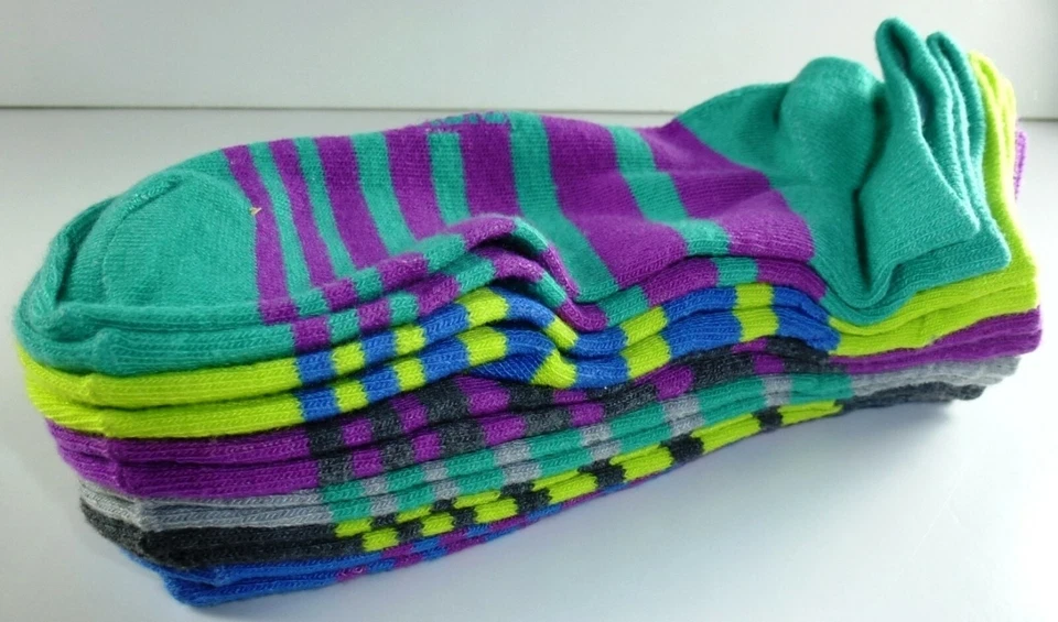 6 PARES DE MEIAS ROSA FEMININAS MENINAS DESIGNER MULTICOLORIDAS ESPORTES NO SHOW 9-11 P242 - Imagem 4 de 4