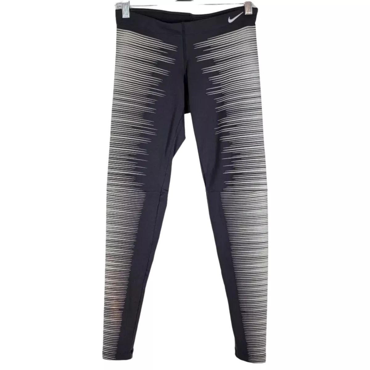 Nike Pro Flash Reflective Dri Fit Leggings Size XS Womens Gray Silver  Running