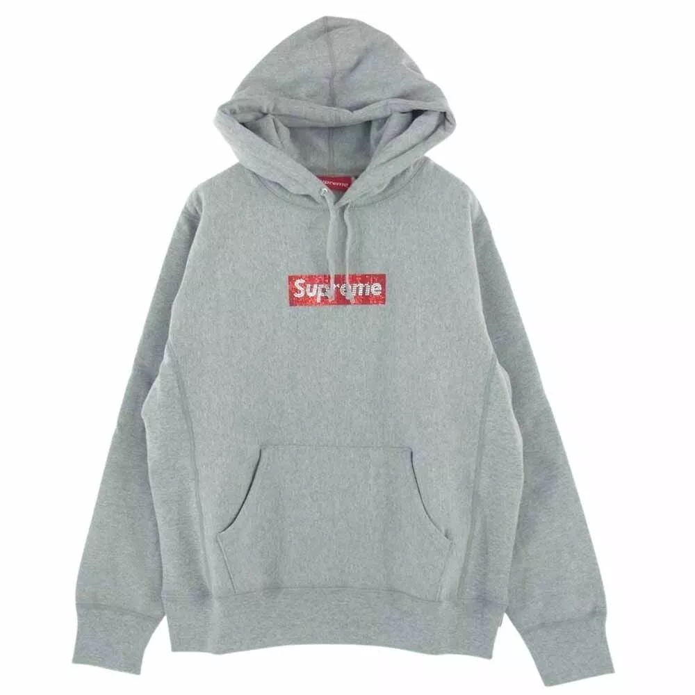 Sweat shirt à capuche logo boîte Swarovski gris bruyère 2019 d'occasion/très bon