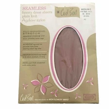 Seamless Carol Brent Stockings Sz C Montgomery Ward NOS Agilon Beige Medium
