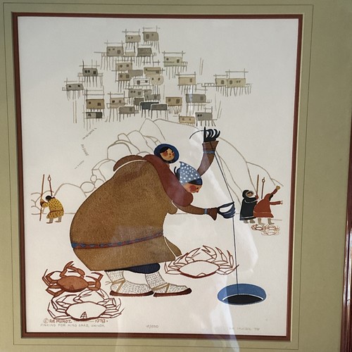 Rie Munoz signed lithograph print "Fishing for King Crab, Ukivok", #15/500 Jen - Picture 3 of 15