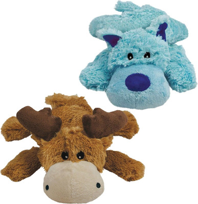 Cozie Marvin the Moose Plush Dog Toy and Medium Cozie Baily the Blue Dog Toy Bun