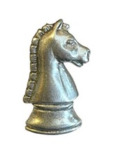 Chess Piece Detailed Pewter (P) Lapel Pin Badge