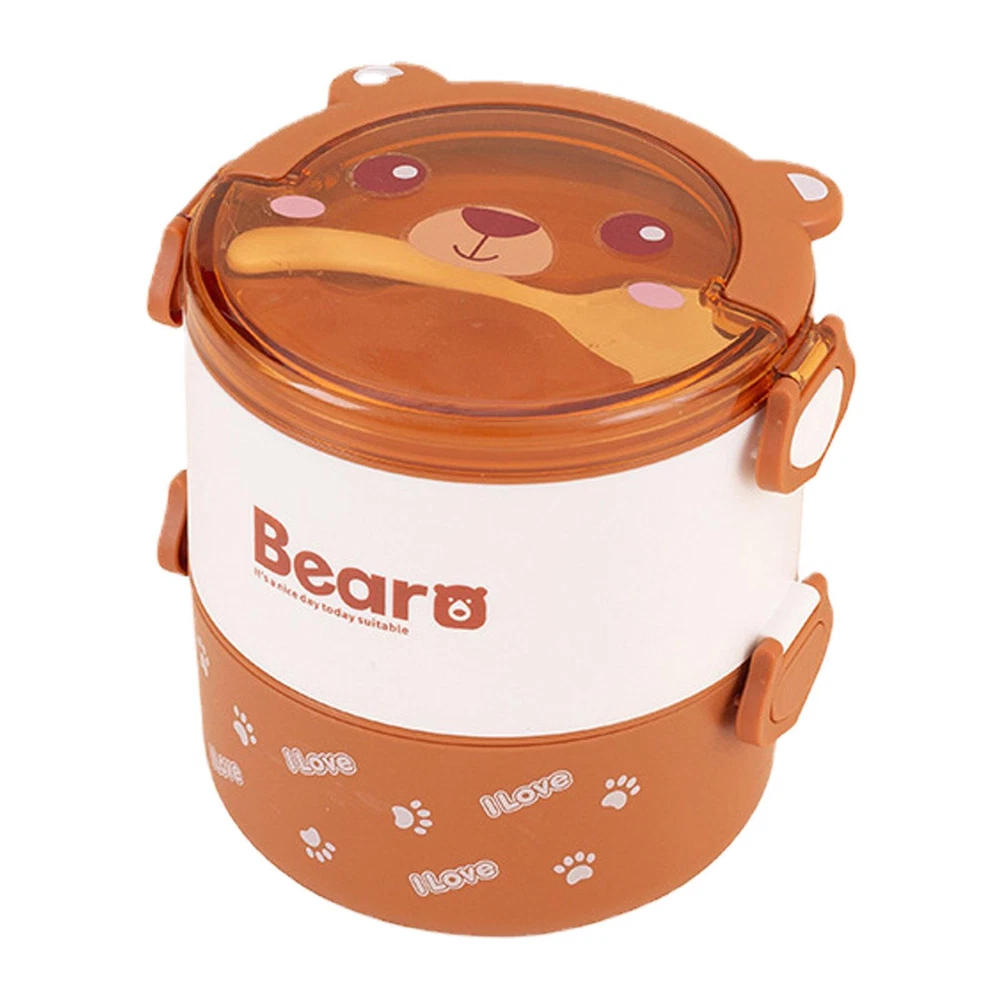 Lunch Box Container Cartoon Thermal Bento Box Stackable Leakproof Food Container