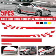 Long Racing Stripes 5pcs Set Vinyl Decal Sticker Graphics Car Side Body