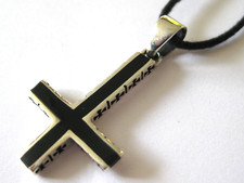 Kreuz umgedreht 925'er Silber Ketten Anhänger mit EKs Petruskreuz   / x039