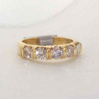 Vintage 1ct Diamond Solid 14K Y Gold Engagement Band Ring Fine Jewelry