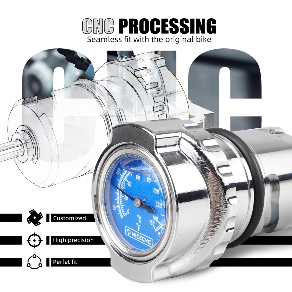 Anodized Oil Dipstick & Temperature Gauge For Harley Sportster 1200 Low XL1200L - Image 4 of 4