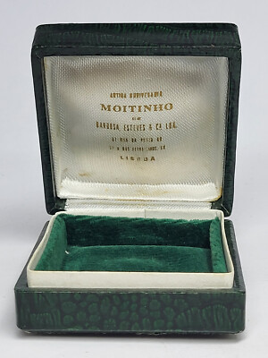 Antique Empty JEWELRY BOX for Pendant or 1 3/4'' Medal/ Portuguese Jewelry Store