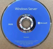 New Microsoft Windows Server 2025 Standard 64-bit License & DVD 16 Core