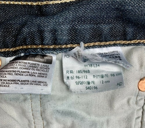 Levis Mens Blue Button Fly Jeans sz 38 x 34 (11623) - 第 4/4 張圖片
