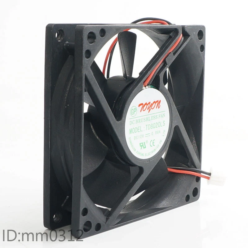 TD8020LS 12V 0.08A 8CM Fan for drinking machine 8020 80*80*20MM 2-pin - Image 3 of 4