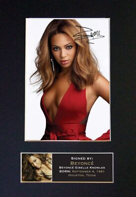 #234 BEYONCE No1 Reproduction Signature/Autograph Mounted Signed Photograph A4