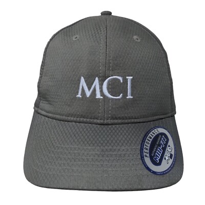 MCI Strapback Hat Gray One Size Mid Fit Adjustable Embroidered Ahead Performance