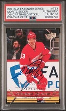 Moritz Seider RC 2021 UD Young Guns #T83 Gold Stockpile Signed PSA 10 Gem Auto