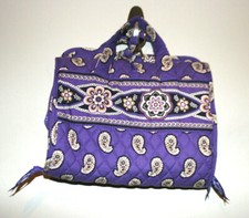 Womens Vera Bradley Purple Paisely Fabric Cosmetic Toiletry Bag Hanging Travel