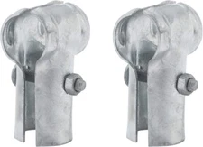 2 Pack 1 3/8 Inch Silver End Rail T Clamp Hardware For Chain Link Fence