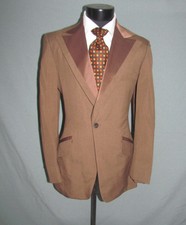 Stunning VTG Lord West One Button Brown Men Tuxedo Jacket 39 L New