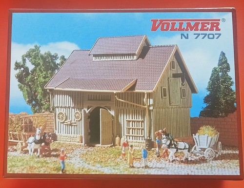 Vollmer, Viessmann, N 7707, granero, granero, Schuur, sin montar, casi nuevo | Condition: Gebraucht