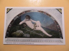 Library of Congress Washington D.C. vintage postcard Endymion mural by Walker