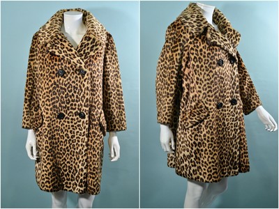 faux leopard swing coat