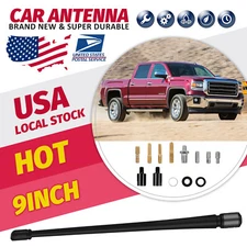 For Sierra 1500 1985-2023 - 9" SHORT Custom Flexible Rubber Antenna Mast