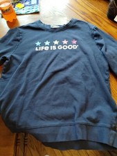 Ladies Life Is Good Sweatshirt Medium