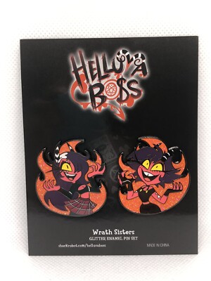 Helluva Boss Wrath Sisters Millie Sallie May Glitter Enamel Pin