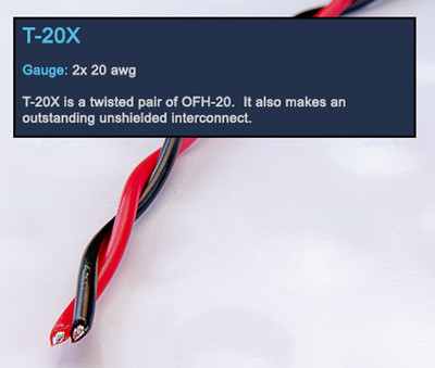  DH Labs T-20X Silver-Coated Continuous Crystal  Copper Twisted Pr. Hook Up Wire