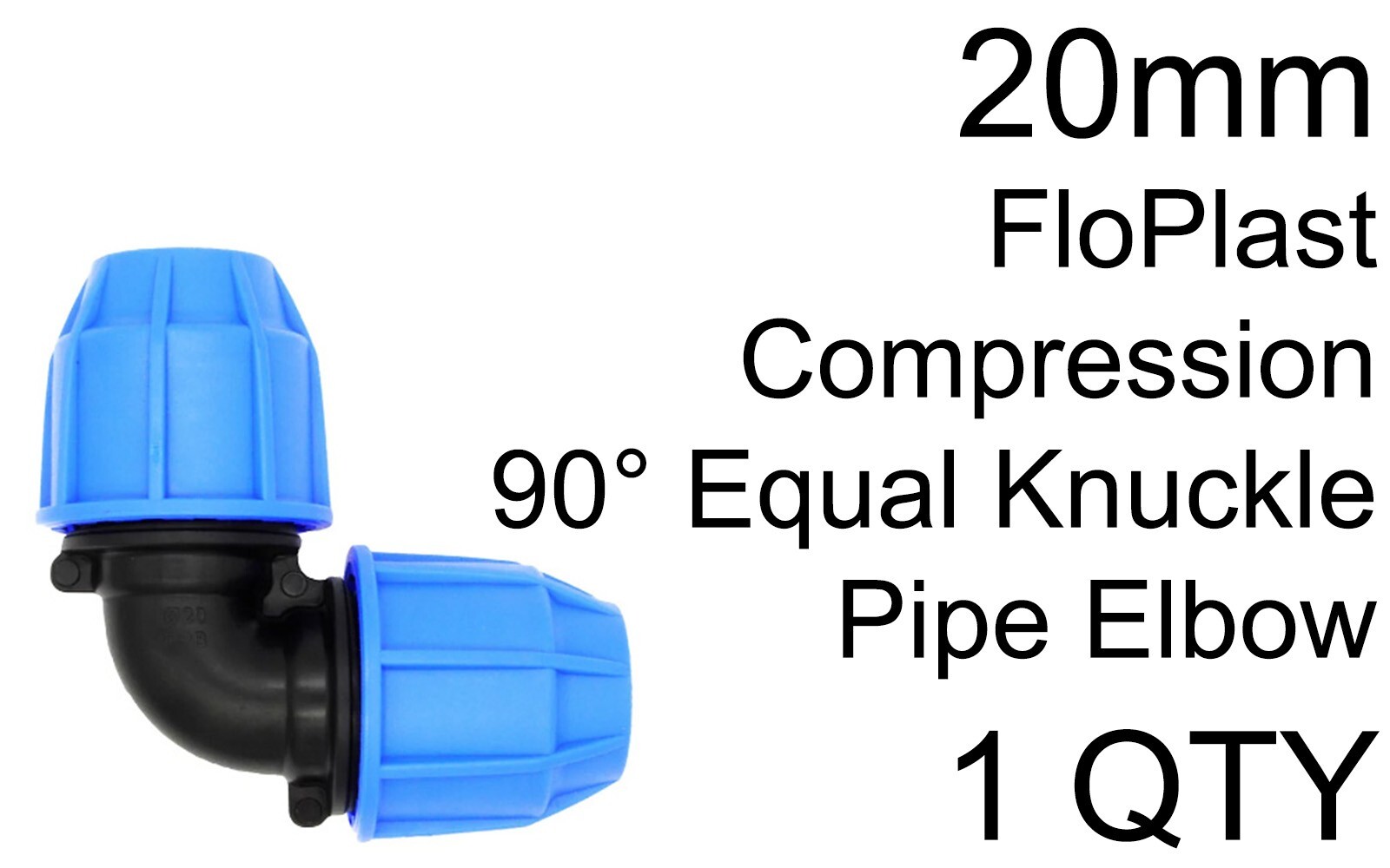 20mm FloPlast Compression 90 Degree Equal Knuckle Supreme Pipe Elbow Bend