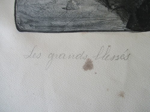 Ancienne lithographie épreuve Lucien JONAS 1914-1918 intitulé Les Grands Blessés - Foto 5 di 10