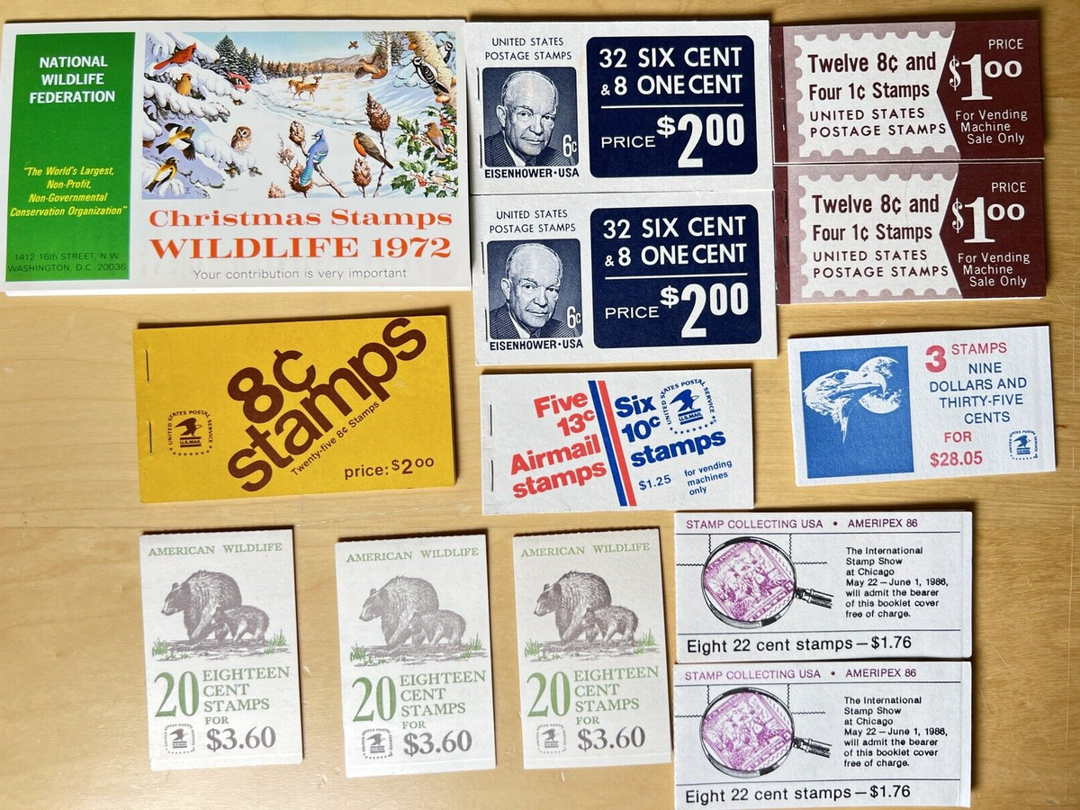 1970s Collectible Stamp Booklets - 12 USPS Vending Machine