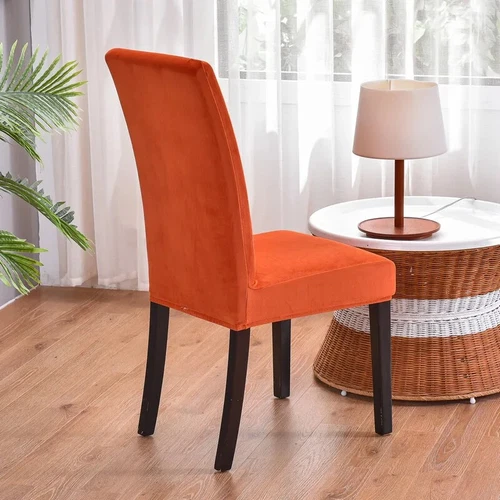 Velvet Chair Cover for Dining Room Elastic Thick Velvet Chair Cover 1/4/6/8 Pcs - Picture 5 of 42