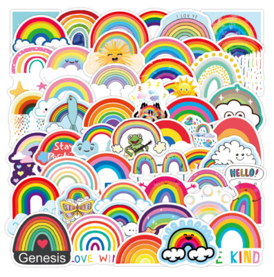   50 Stück Regenbogen Rainbow Bridge Kinder Stickerbomb Aufkleber