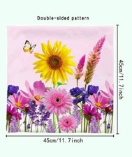 2 x Vibrant Multi-Colour Floral Print Velvet Feel Cushion Covers 45 x 45cm 18"