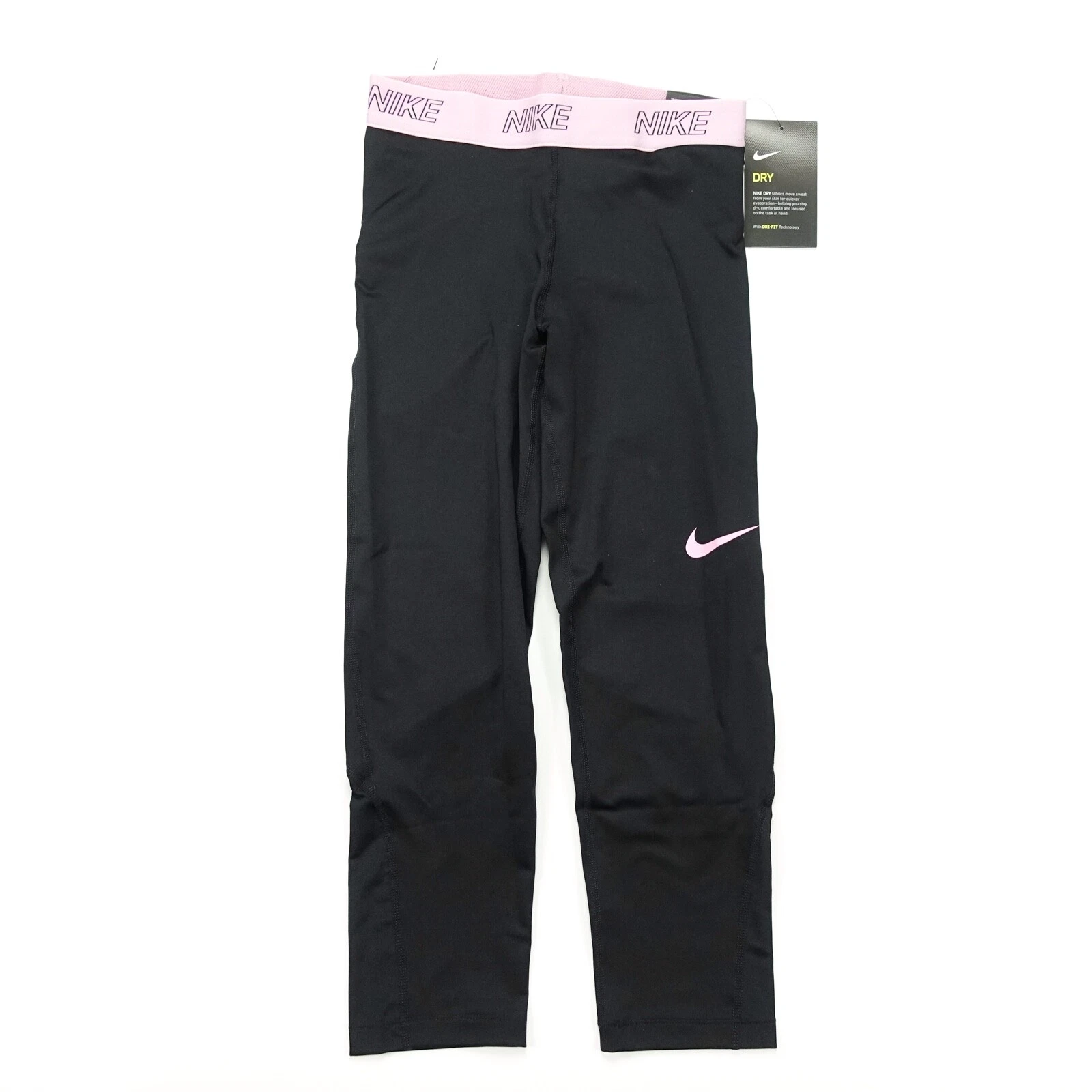 Nike Womens Victory Base Layer Black Pink Training Capris 889596 022 Size XS