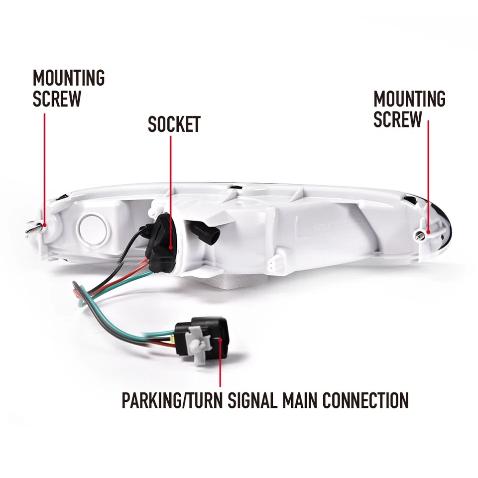 Par de luces de señal de parachoques delantero con bombillas aptas para MX-5 Miata 1990-1997 lente transparente Foto 3 de 4