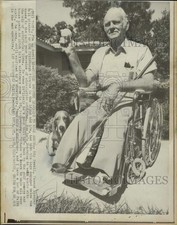 1973 Press Photo Rip Sewell confined to his wheelchair in Tampa, Florida