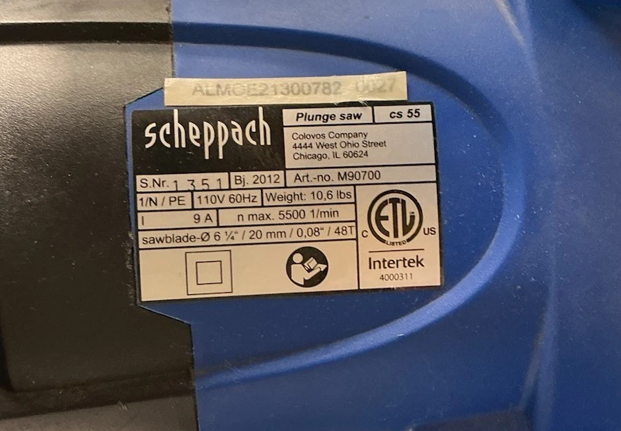 Scheppach CS55 6 1/4" Blade Plunge Saw - Image 2 of 2