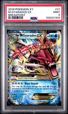 2016 Pokemon XY Breakpoint # 27 Full Art Mega Gyarados EX PSA 9