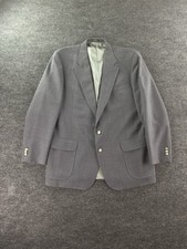 Vintage Stafford Blazer 48 L Gray Wool Premium University Silver Button Logo
