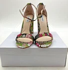 Steve Madden Carrson Block-Heel Sandals 10M Bright Multi-Color Floral NIB