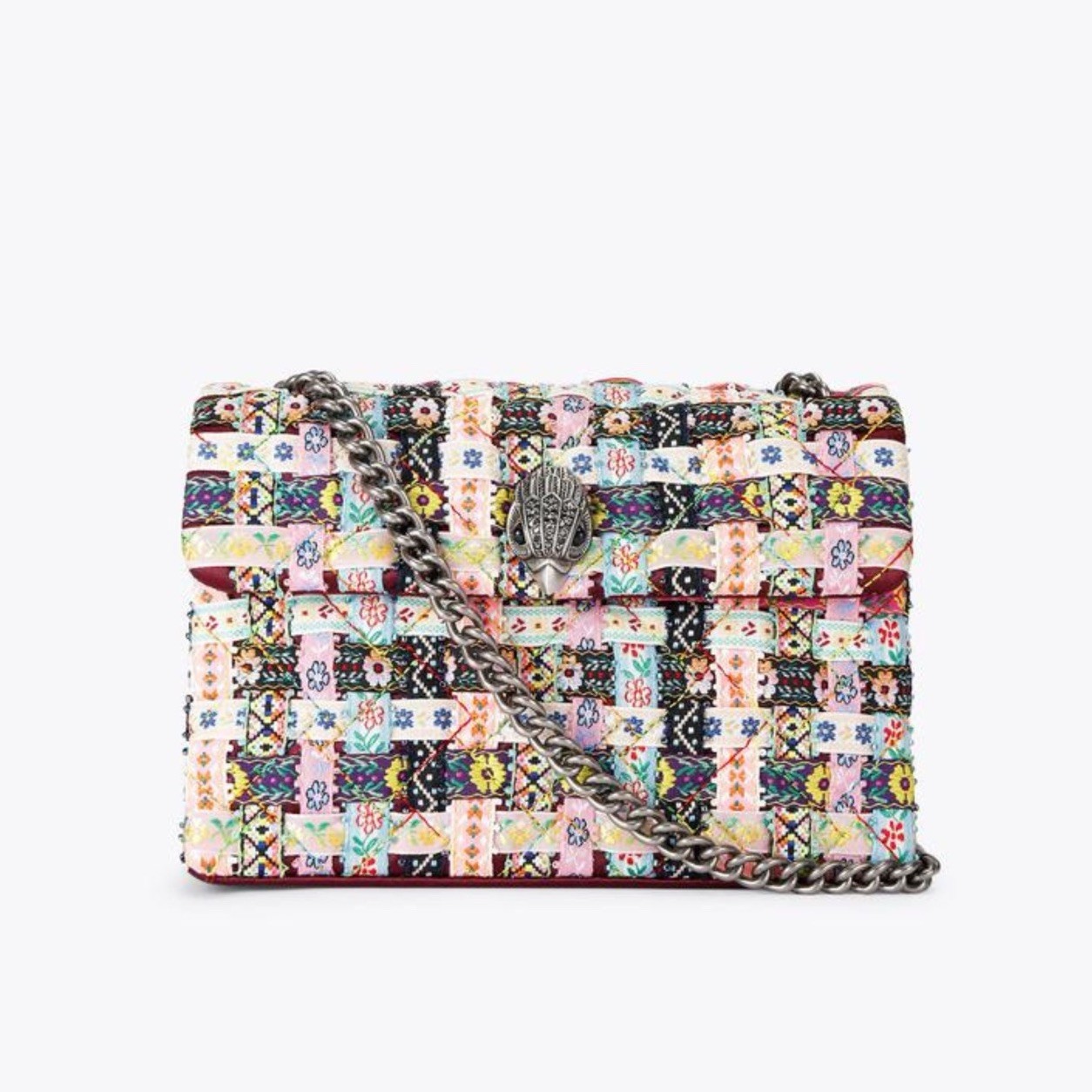 Kurt Geiger Kensington Medium Floral Woven Quilted Crossbody Shoulder Bag