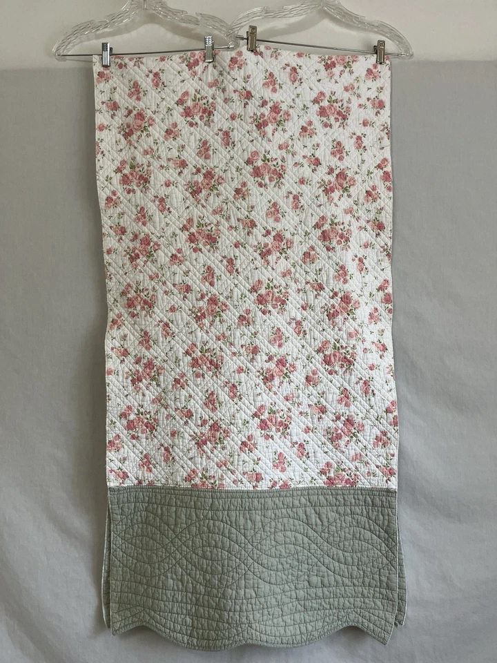 Bed Table Runner Scarf KING COTTON Quilted Soft Cottage Florals French Country - Image 2 of 4